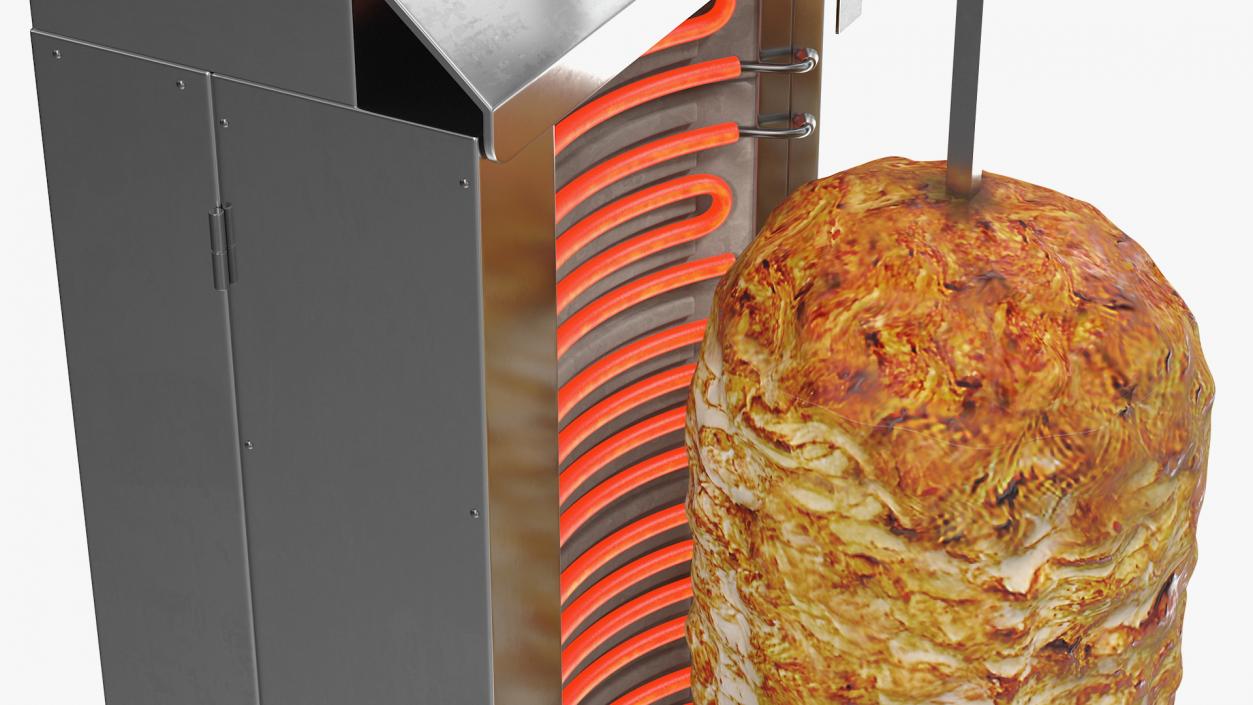 Vertical Rotisserie Grill with Doner Kebab 3D