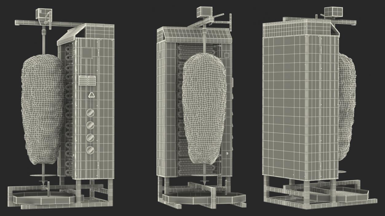 Vertical Rotisserie Grill with Doner Kebab 3D