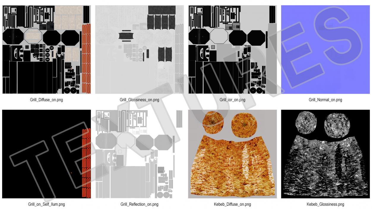 Vertical Rotisserie Grill with Doner Kebab 3D