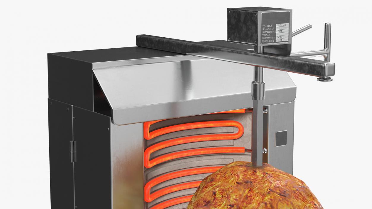 Vertical Rotisserie Grill with Doner Kebab 3D