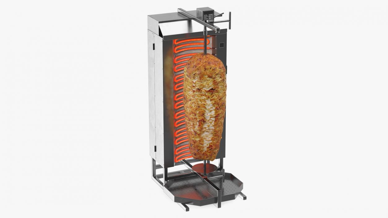 Vertical Rotisserie Grill with Doner Kebab 3D