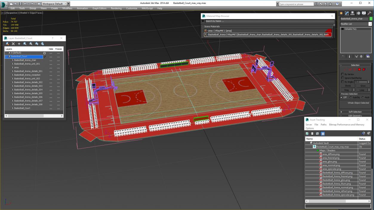 3D Basketball Court