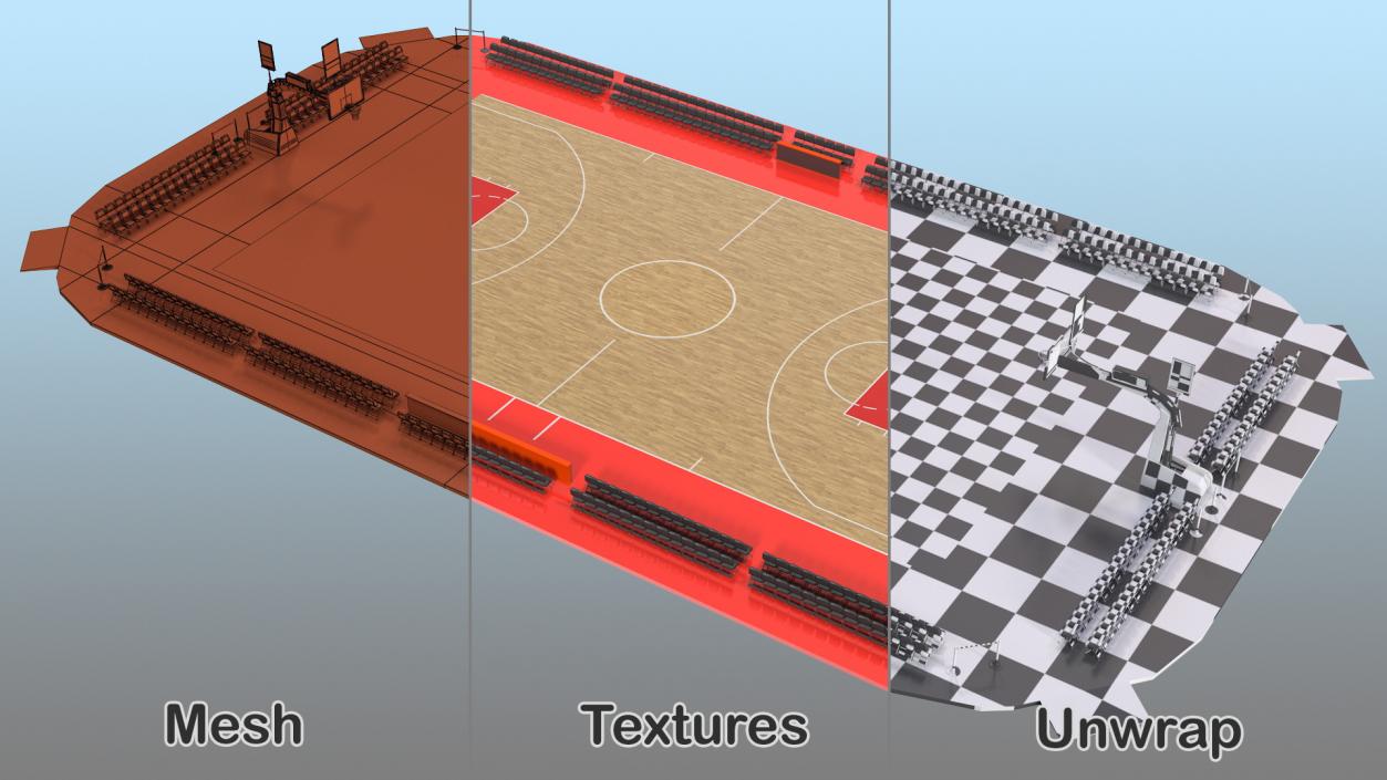 3D Basketball Court