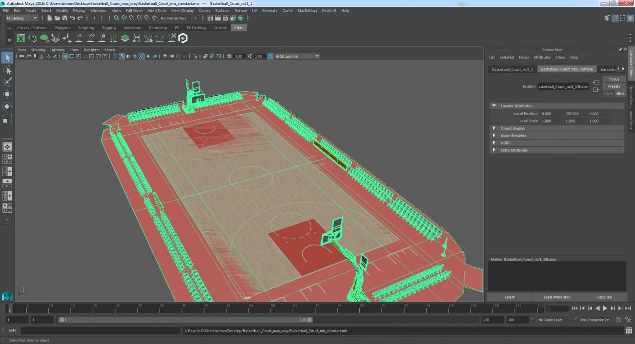 3D Basketball Court