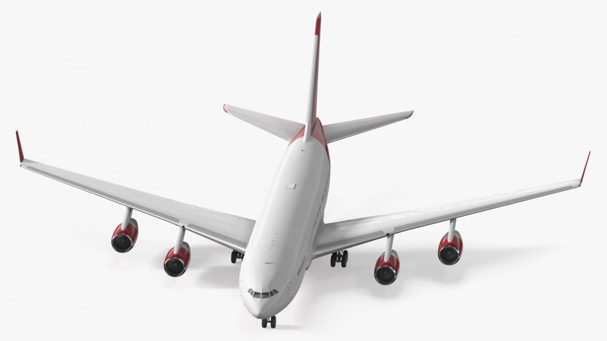 3D Long Range Plane Red Simple Interior Rigged model