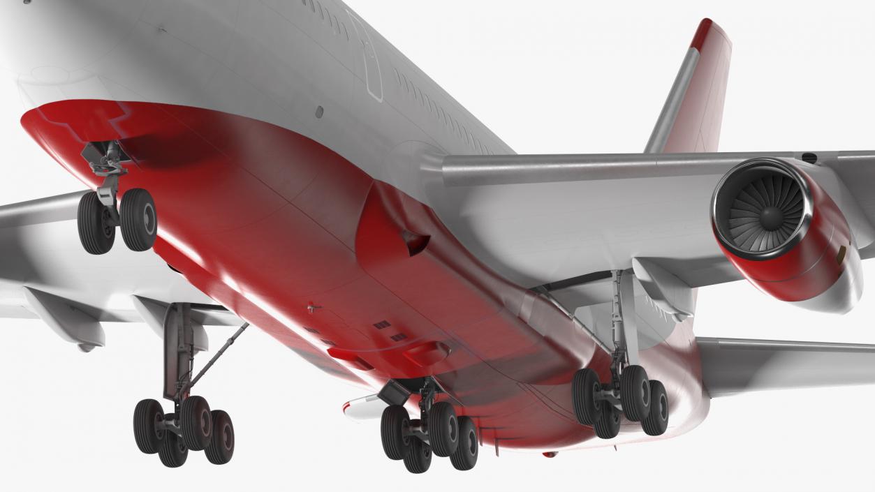 3D Long Range Plane Red Simple Interior Rigged model