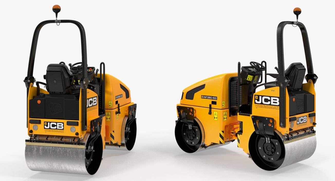 3D model Asphalt Paver and Road Roller Collection