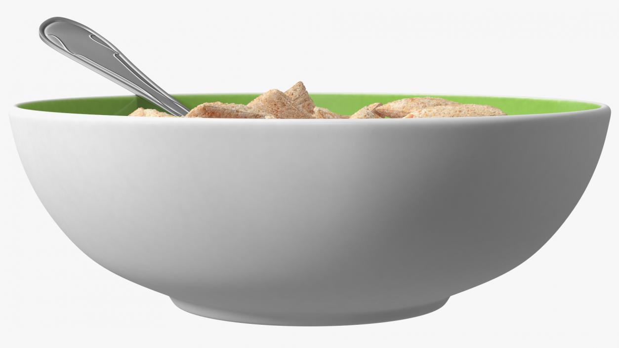 Breakfast Cereal Pads in Bowl with Milk 3D model