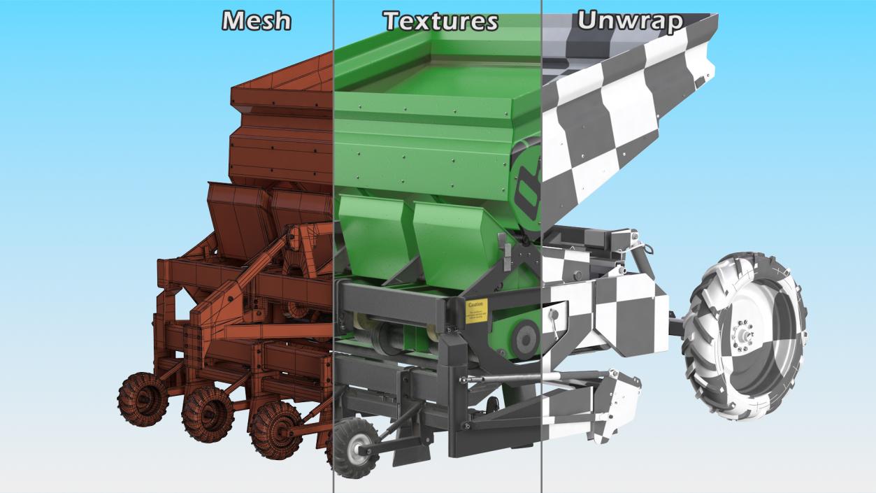 Miedema Structural 4000 Potato Planter Green Used 3D model