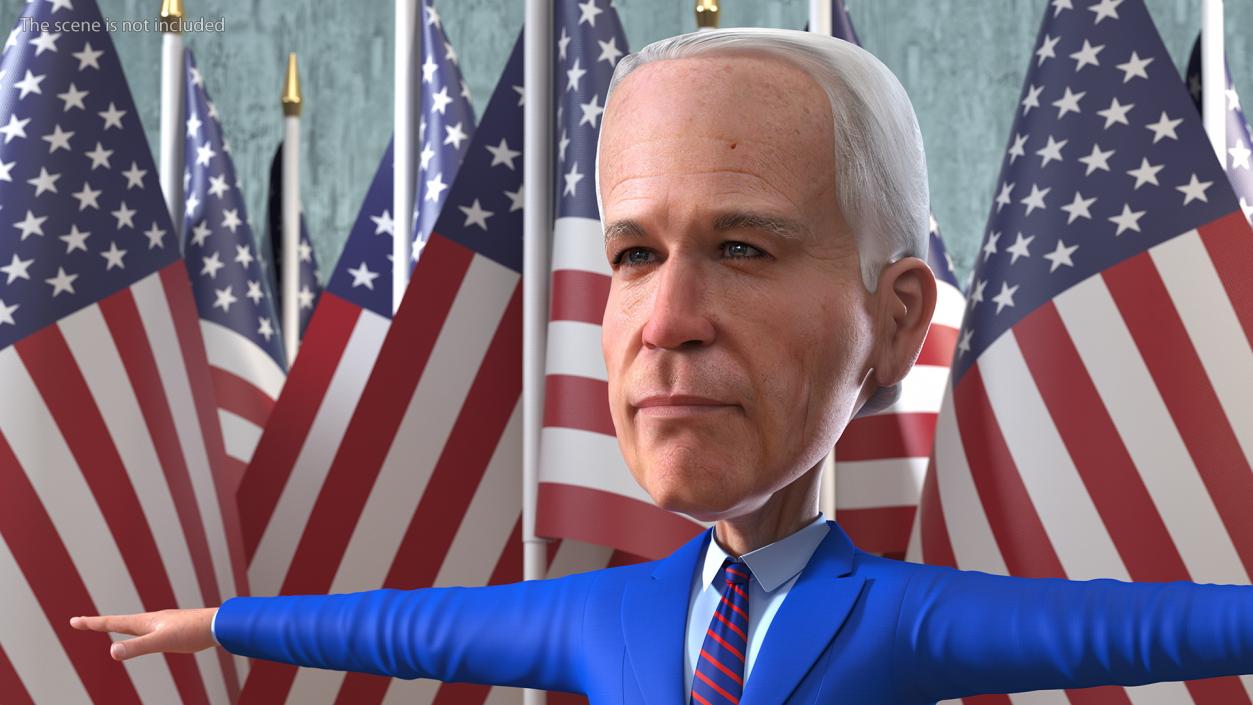 Cartoon Joe Biden Head 3D