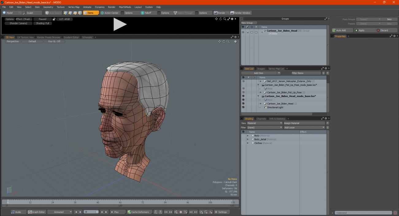 Cartoon Joe Biden Head 3D