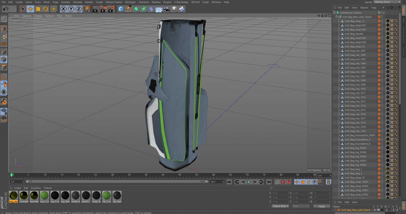 Golf Bag Nike with Stand 3D model