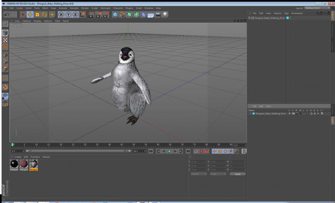 3D model Penguin Baby Walking Pose