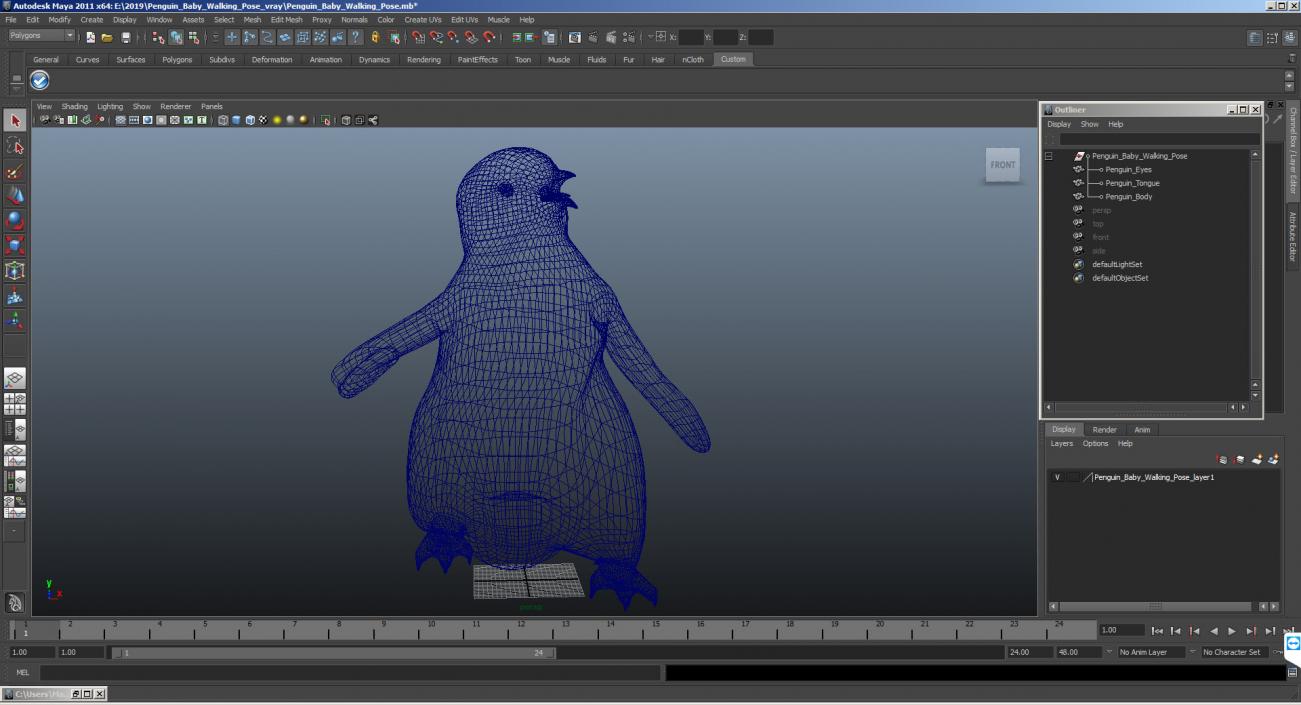 3D model Penguin Baby Walking Pose