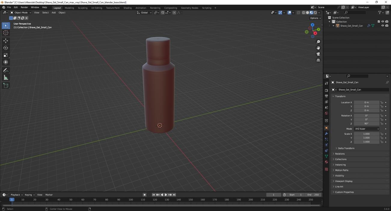 Shave Gel Small Can 3D model