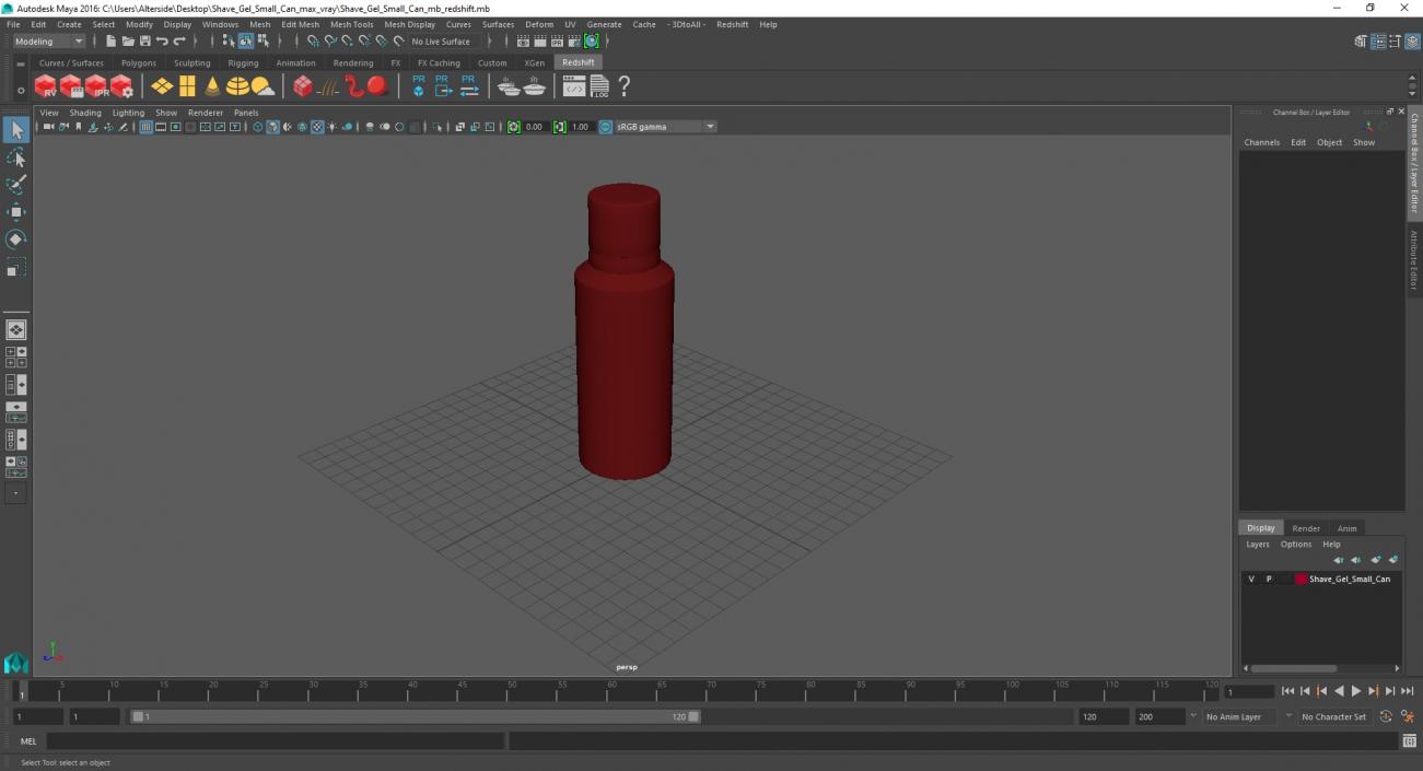 Shave Gel Small Can 3D model