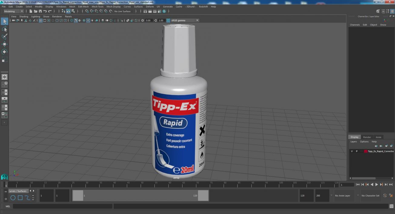 3D model Tipp Ex Rapid Correction Fluid