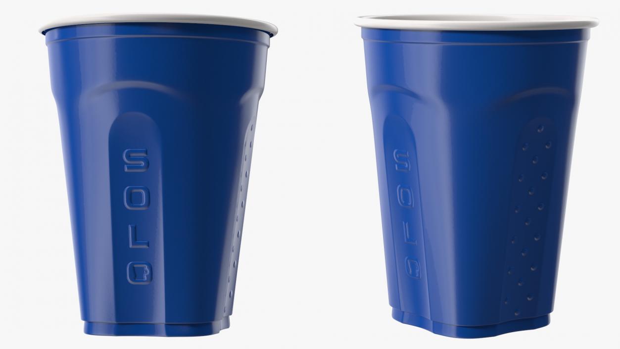 Solo Squared Plastic Cup Blue 3D model