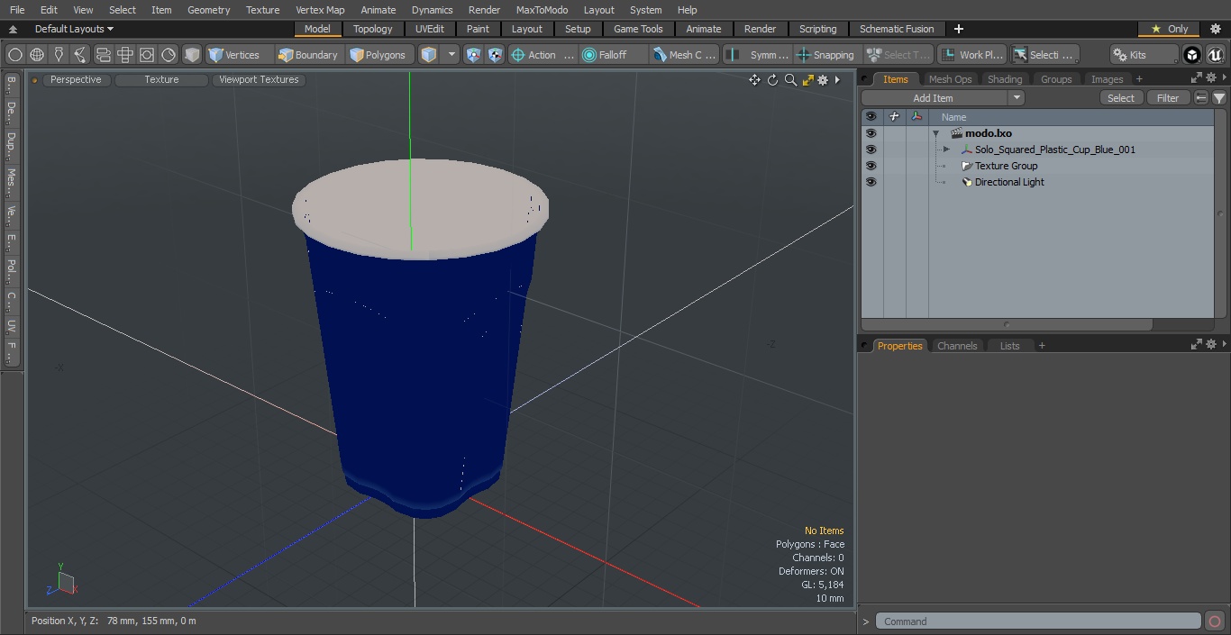 Solo Squared Plastic Cup Blue 3D model