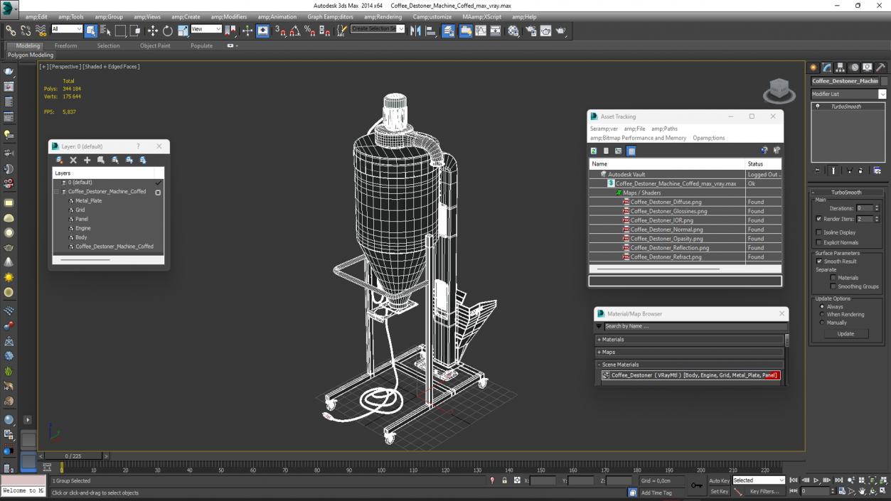 3D model Coffee Destoner Machine Coffed