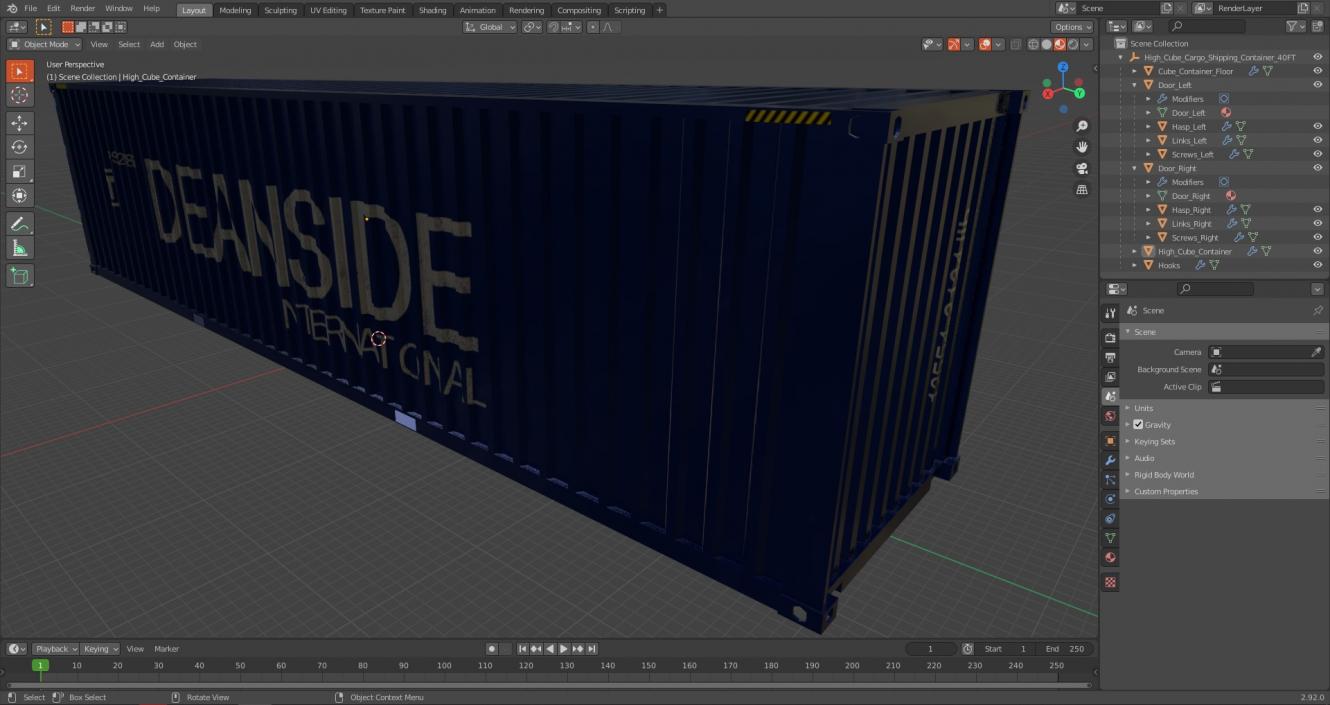 High Cube Cargo Shipping Container 40FT 3D model