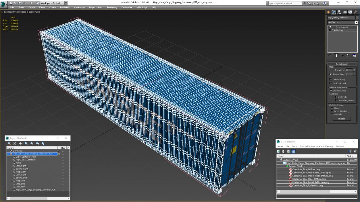 High Cube Cargo Shipping Container 40FT 3D model