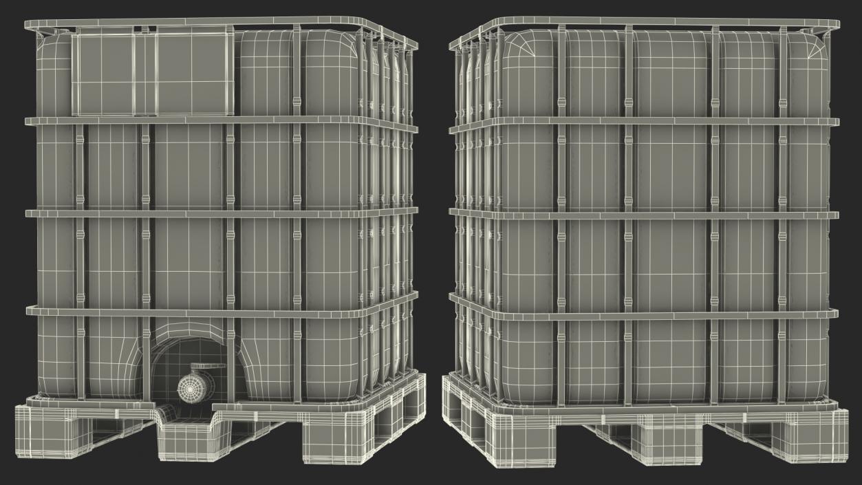 3D IBC Container 1000 Litres UV Resistant model