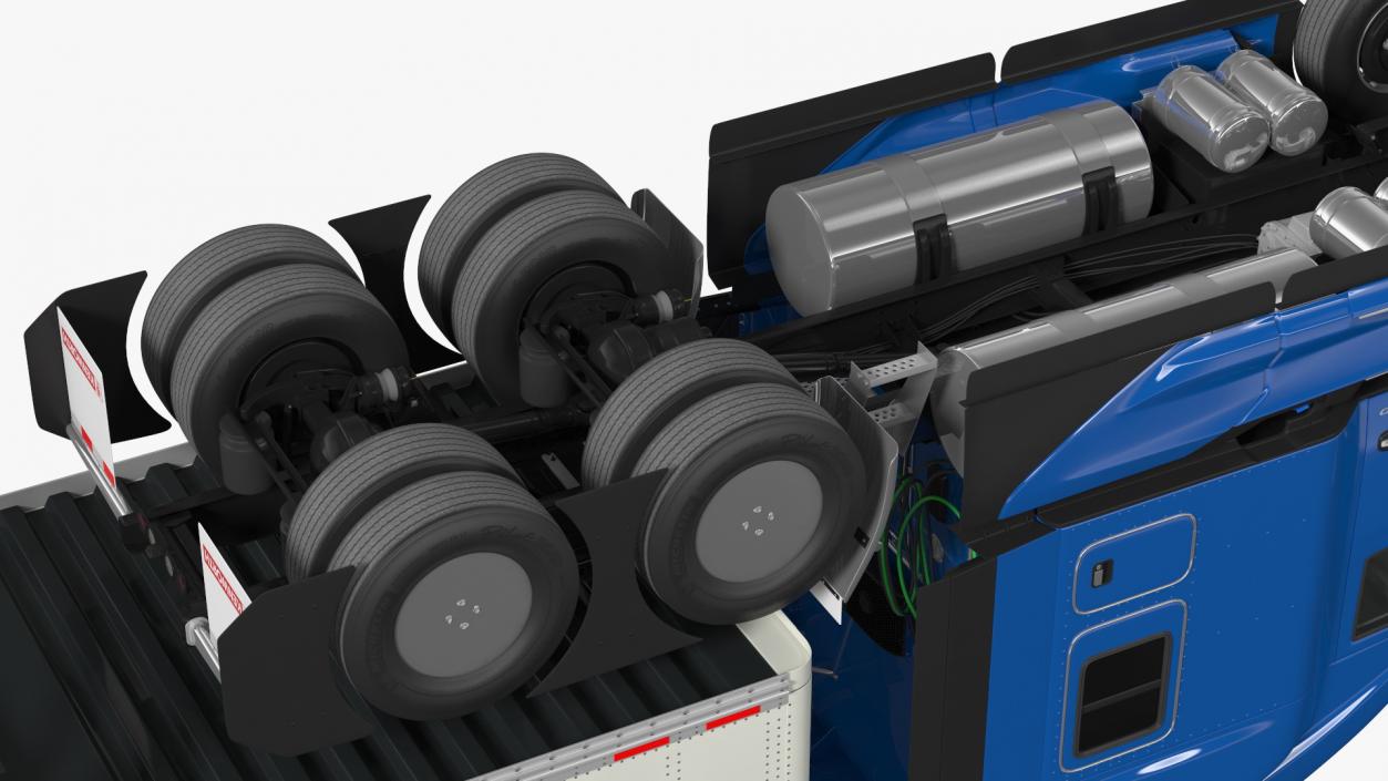 Kenworth Truck With Semi Trailer Rigged 3D model