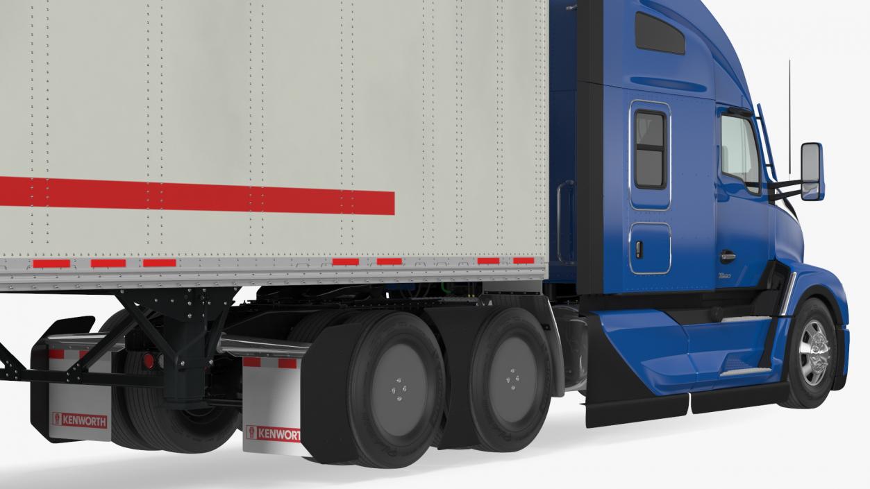 Kenworth Truck With Semi Trailer Rigged 3D model