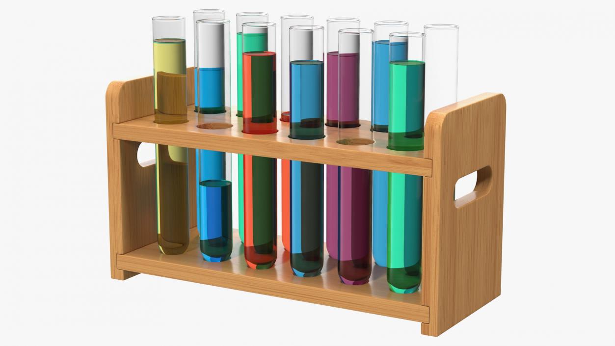 3D model Set of Test Tubes in Rack