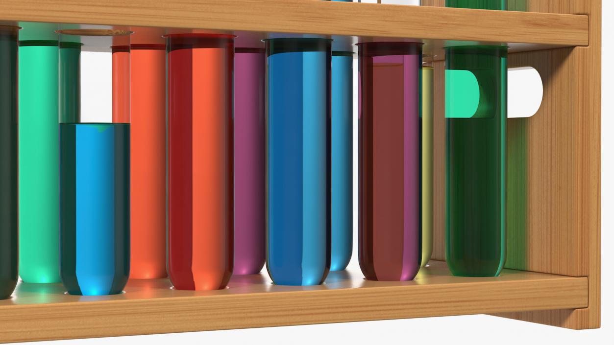 3D model Set of Test Tubes in Rack