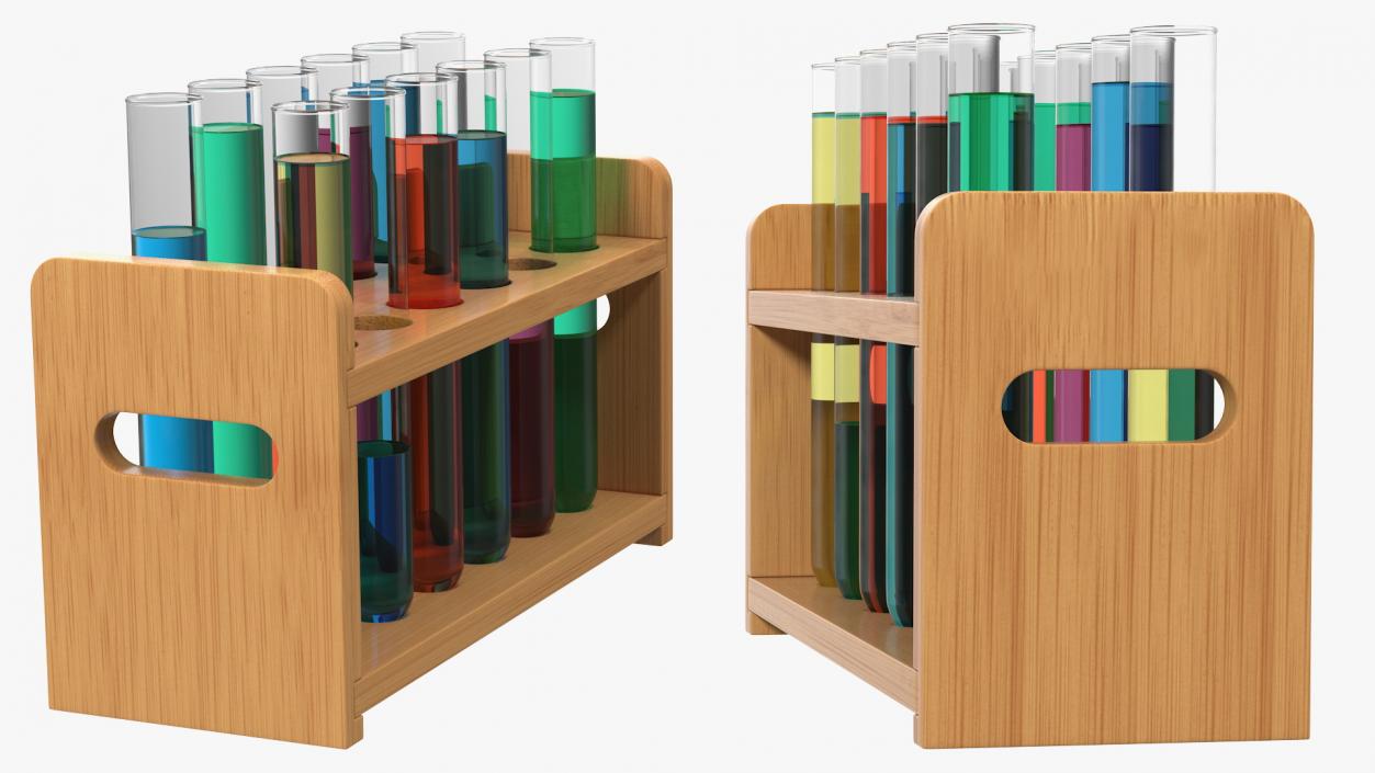 3D model Set of Test Tubes in Rack