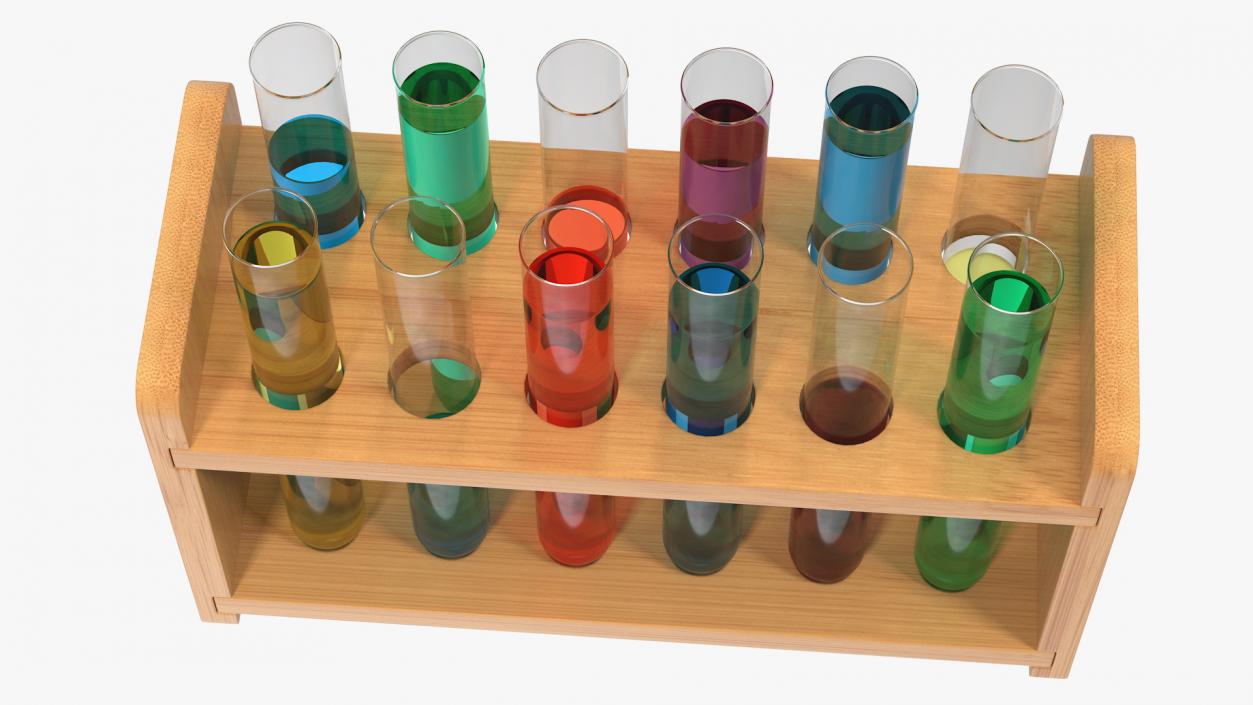 3D model Set of Test Tubes in Rack