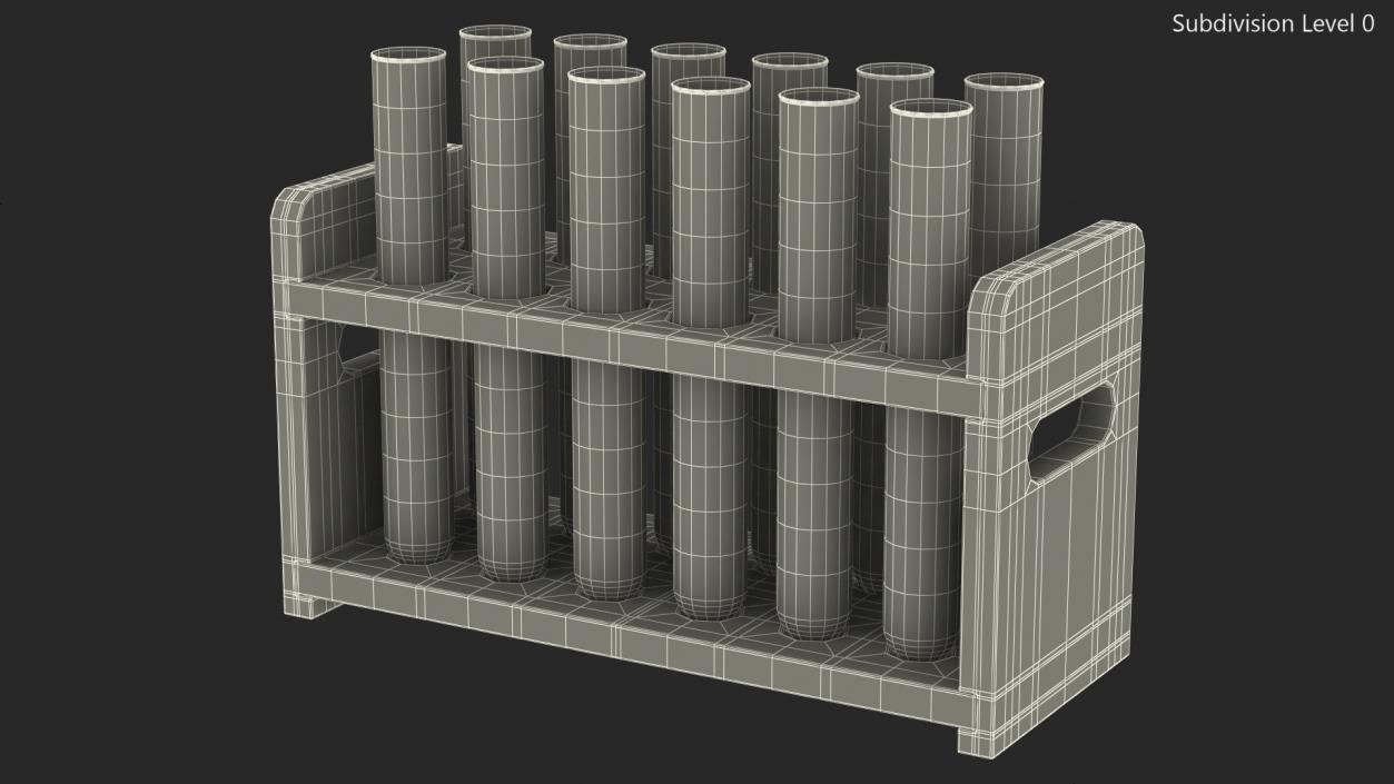 3D model Set of Test Tubes in Rack