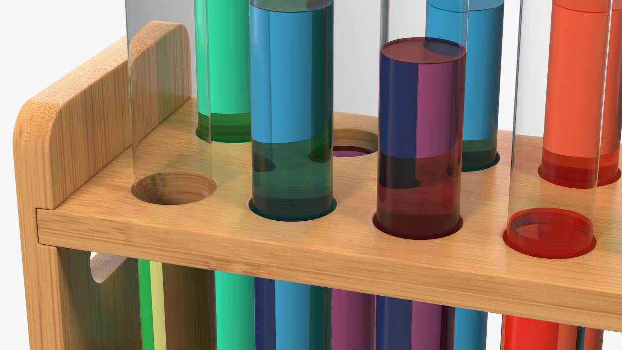 3D model Set of Test Tubes in Rack