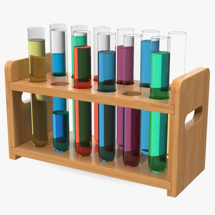 3D model Set of Test Tubes in Rack