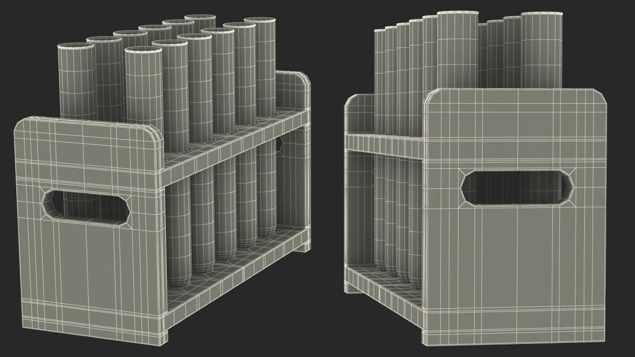 3D model Set of Test Tubes in Rack