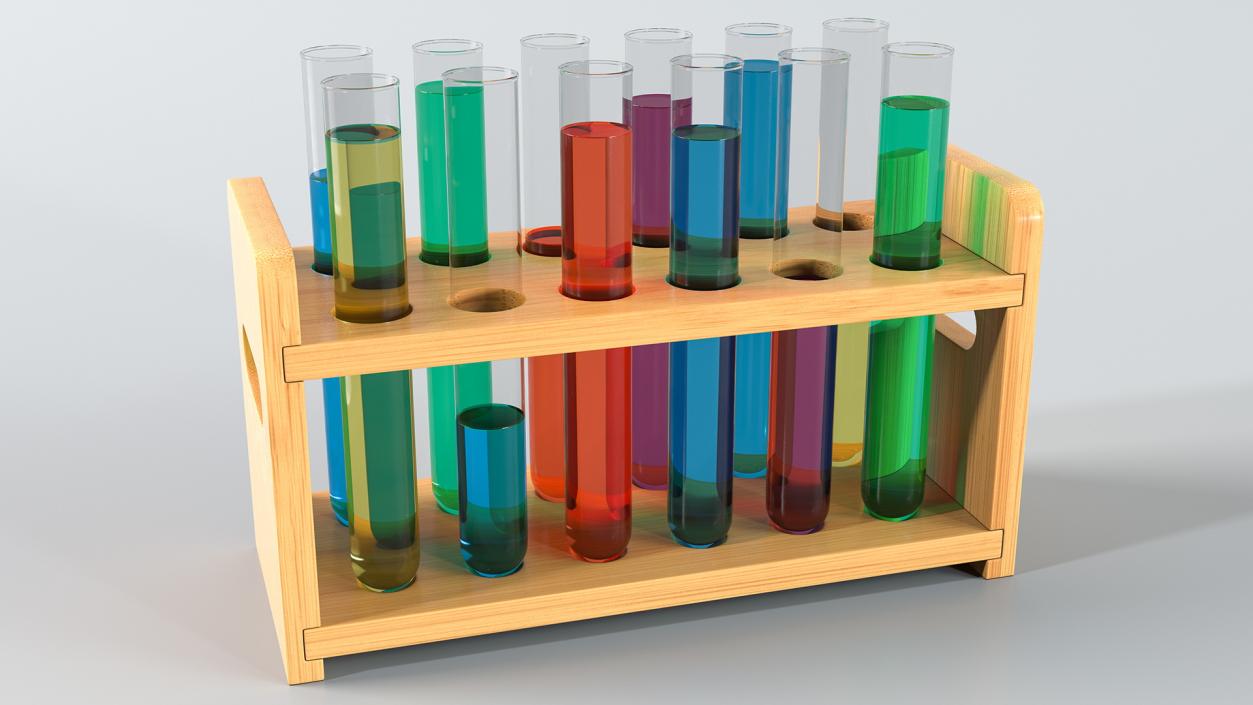 3D model Set of Test Tubes in Rack