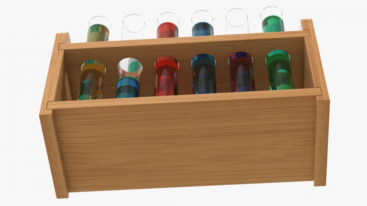 3D model Set of Test Tubes in Rack