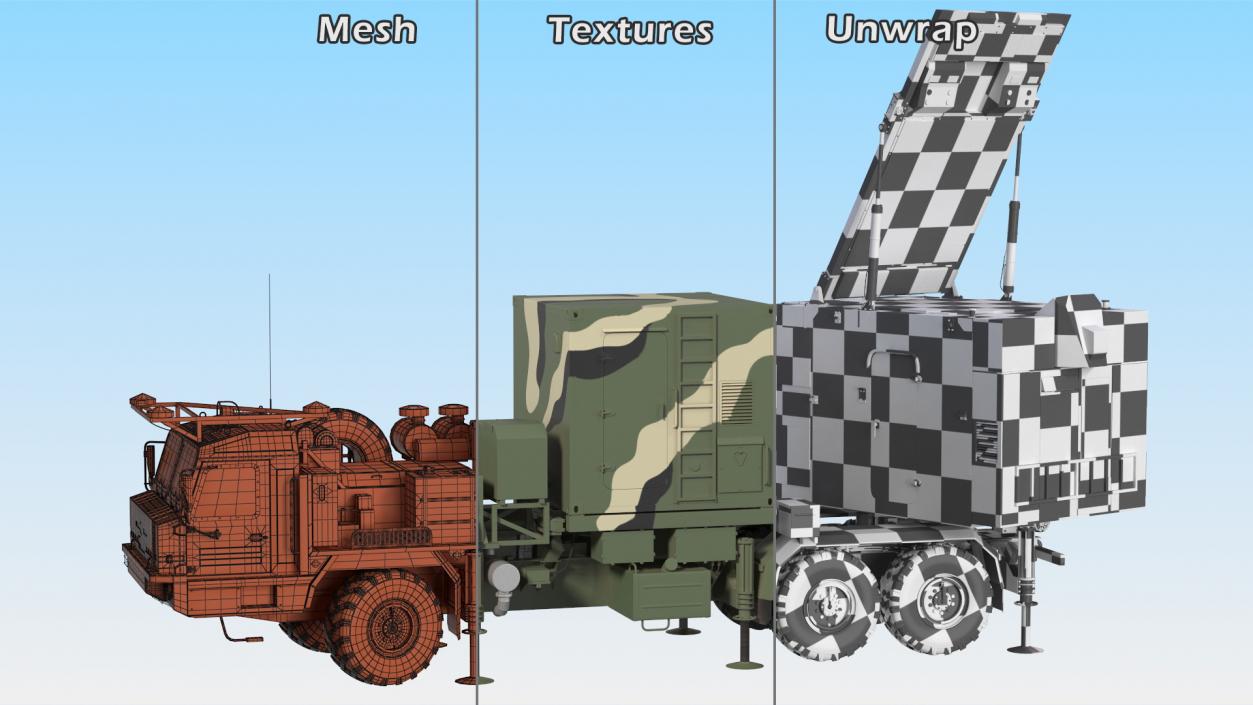 Camouflage Mobile Tracking Radar Vityaz 50R6 3D model