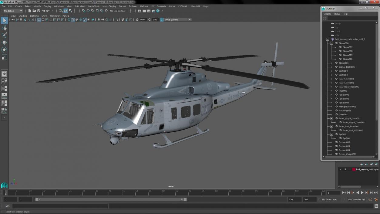 3D Bell Venom Helicopter