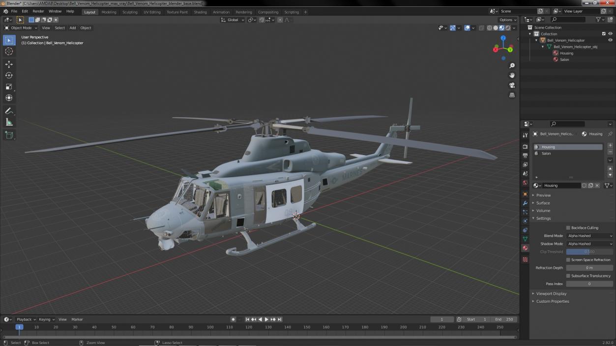 3D Bell Venom Helicopter