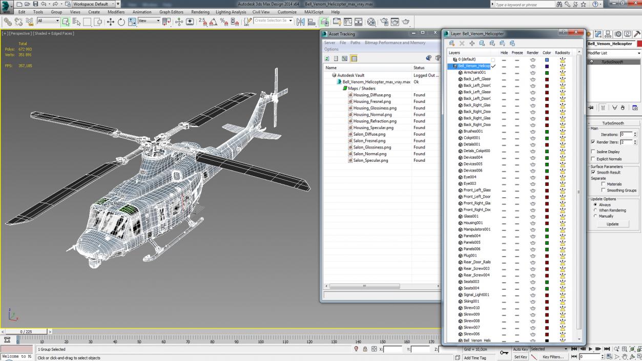 3D Bell Venom Helicopter