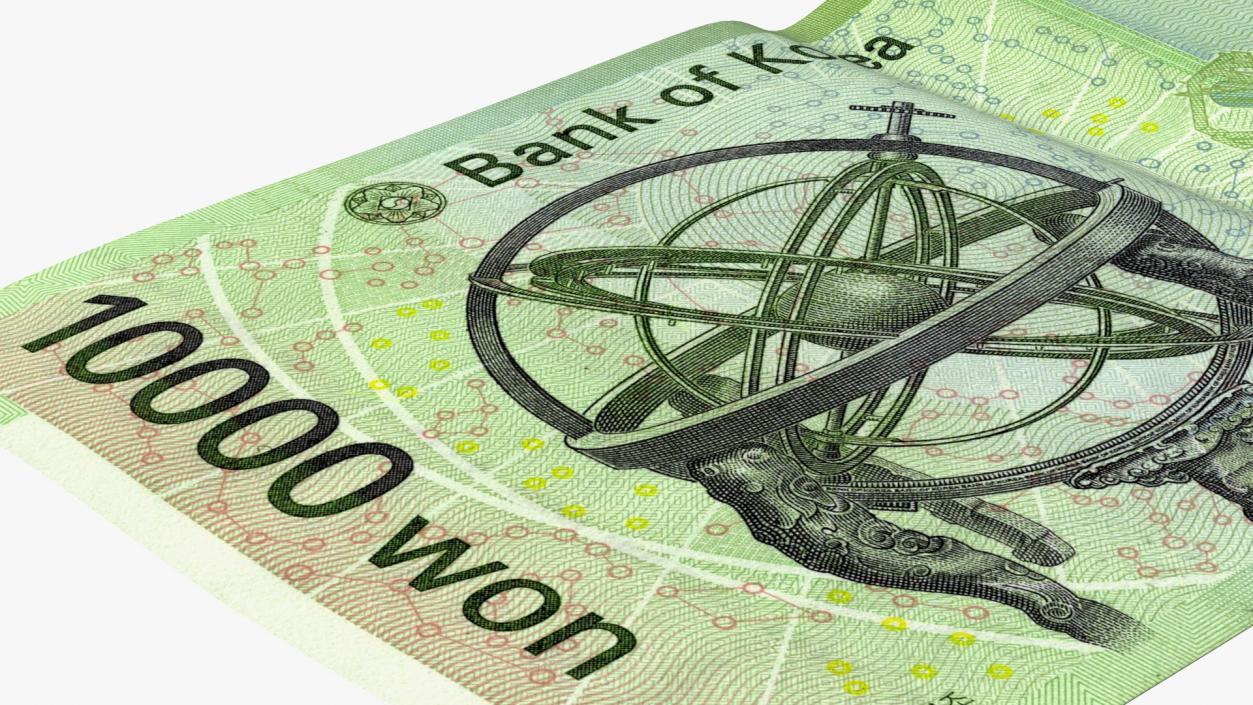 Korea Republic Won KRW 10000 Banknote 3D