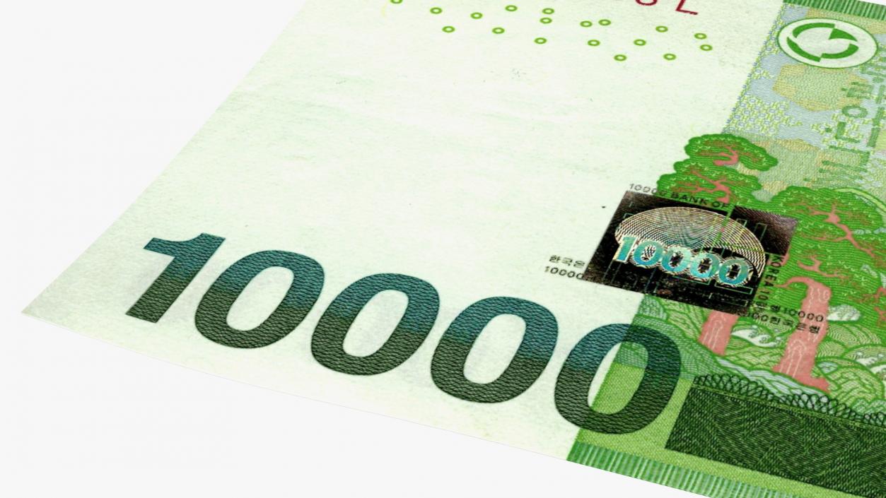 Korea Republic Won KRW 10000 Banknote 3D