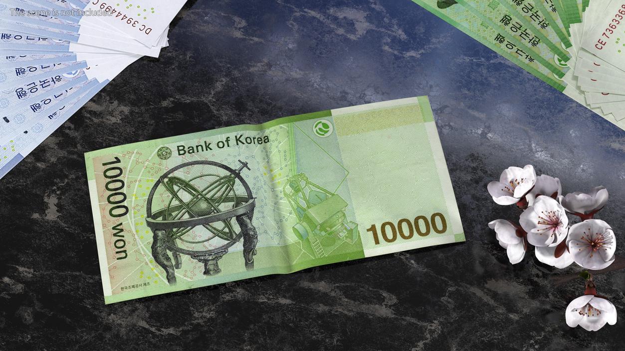 Korea Republic Won KRW 10000 Banknote 3D