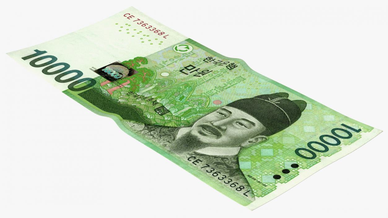 Korea Republic Won KRW 10000 Banknote 3D