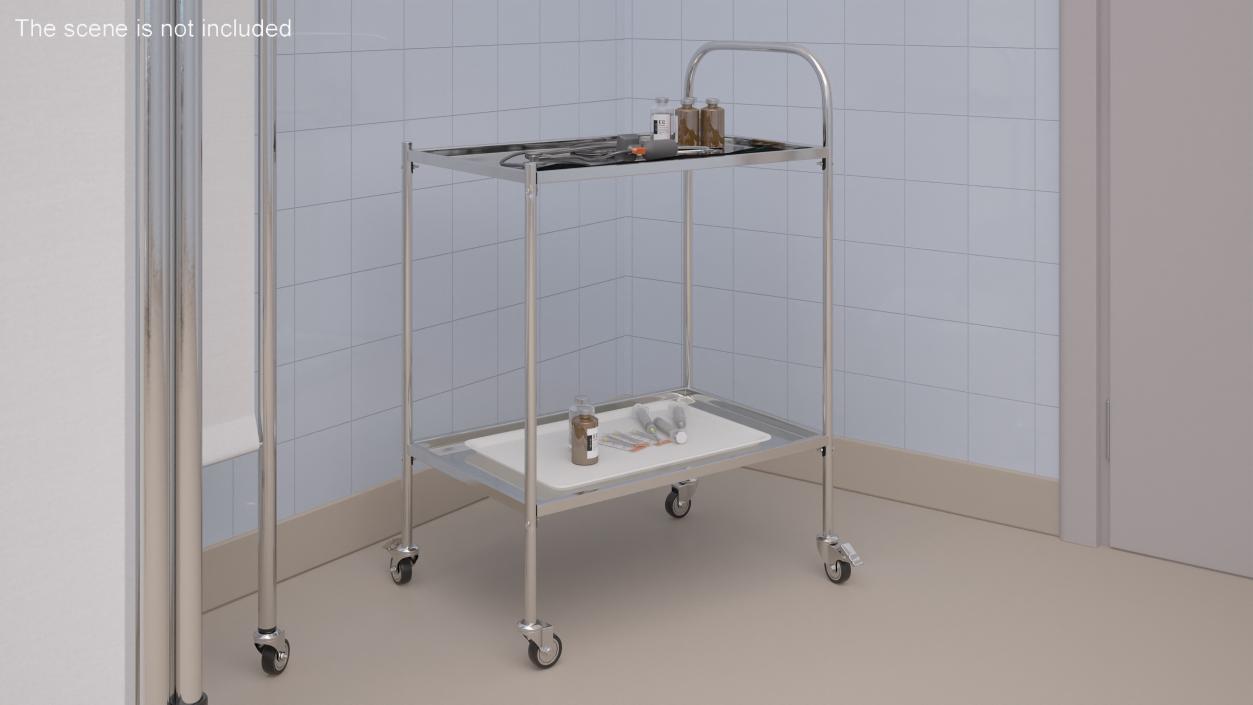 Surgical Instrument Trolley with Wheels 3D model