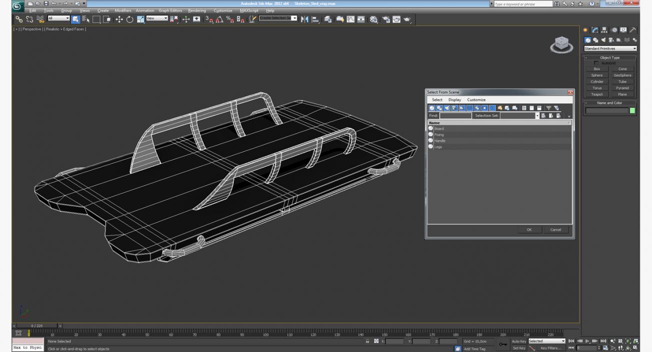 3D Skeleton Sled model