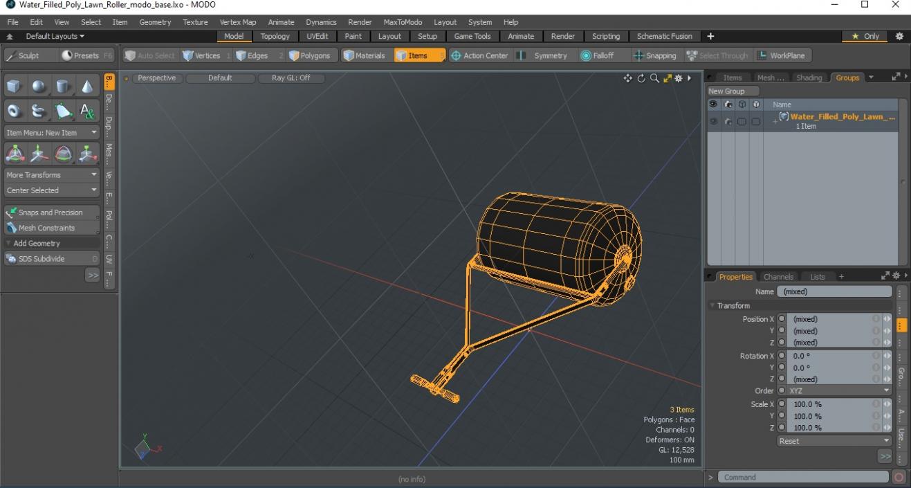 Water Filled Poly Lawn Roller 3D model